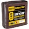Core Tarps Tarp, 100 ft L x 0.5 mm H x 100 ft W, 5 Mil, Brown/Black, Polyethylene CT-502-100X100 - alternate 1